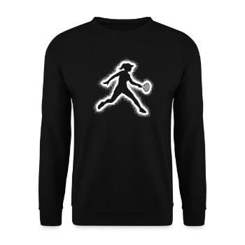 Tennisspielerin Mädchen Kinder Tennis Damen - Unisex Pullover - Schwarz - Vorne - Alina (178cm) & Michal (187cm)