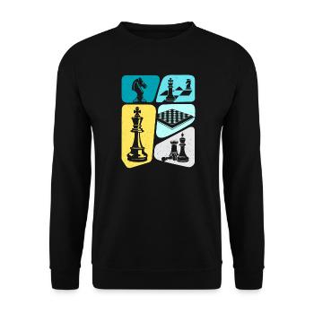 Chess Pieces Chess Set Boys Children Chess - Unisex Sweatshirt - black - Front - Alina (178cm) & Michal (187cm)