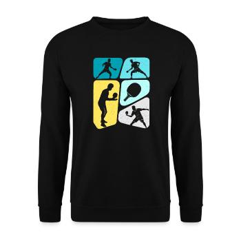 Joueurs de tennis de table enfants Tennis de table garçons - Sweat-shirt Unisexe - noir - Devant - Alina (178cm) & Michal (187cm)