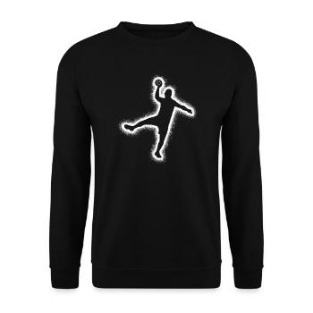 Handballspieler Handballer Jungen Herren Handball - Unisex Pullover - Schwarz - Vorne - Alina (178cm) & Michal (187cm)