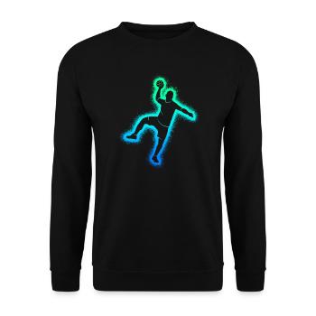 Handballspieler Handballer Herren Handball Jungen - Unisex Pullover - Schwarz - Vorne - Alina (178cm) & Michal (187cm)