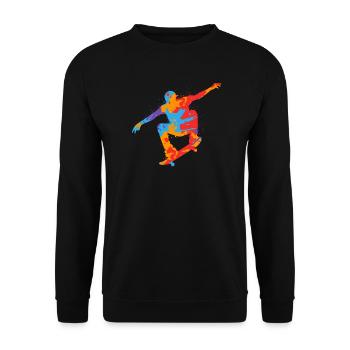 Skating Skateboarder Colorful Skater Skateboard - Unisex Sweatshirt - black - Front - Alina (178cm) & Michal (187cm)