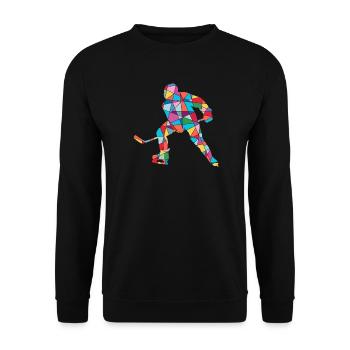 Hockey Players Colorful Boys Hockey Players - Unisex Sweatshirt - black - Front - Alina (178cm) & Michal (187cm)