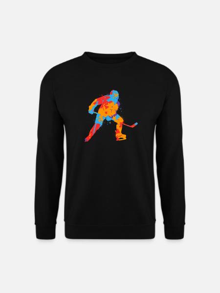 Eishockey Spieler Bunt Kinder Eishockeyspieler - Unisex Pullover - Schwarz