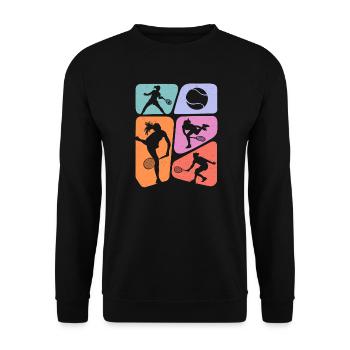 Tennis Spieler Kinder Tennisspieler Mädchen - Unisex Pullover - Schwarz - Vorne - Alina (178cm) & Michal (187cm)