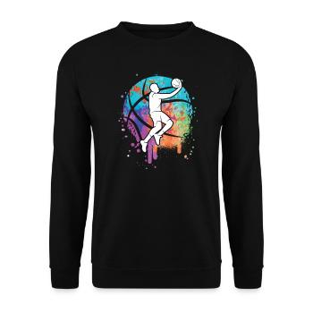 Basketballer Kinder Jungen Basketball Mädchen - Unisex Pullover - Schwarz - Vorne - Alina (178cm) & Michal (187cm)