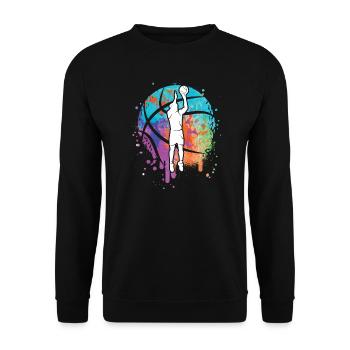 Basketballspieler Kinder Jungen Basketball Mädchen - Unisex Pullover - Schwarz - Vorne - Alina (178cm) & Michal (187cm)