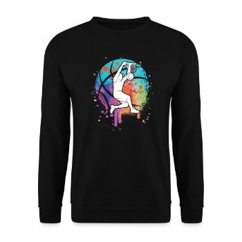 Basketballer Jungen Kinder Basketball Mädchen - Unisex Pullover - Schwarz - Vorne - Alina (178cm) & Michal (187cm)