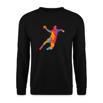 Joueurs de handball Joueurs de handball colorés Garçons Handball - Sweat-shirt Unisexe - noir - Devant - Alina (178cm) & Michal (187cm)