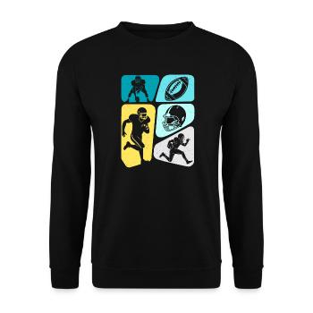 Football américain Hommes Enfants Garçons Football - Sweat-shirt Unisexe - noir - Devant - Alina (178cm) & Michal (187cm)