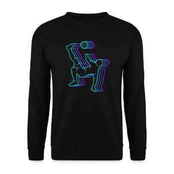 Football Vintage Football Hommes Enfants Football - Sweat-shirt Unisexe - noir - Devant - Alina (178cm) & Michal (187cm)