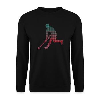 Field Hockey Hockey Player Pixelated Hockey Boys - Unisex Sweatshirt - black - Front - Alina (178cm) & Michal (187cm)