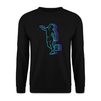 Fussball vintage Fußballerin Damen Mädchen Fußball - Unisex Pullover - Schwarz - Vorne - Alina (178cm) & Michal (187cm)