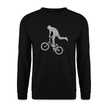 BMX Cascades Vélo Empreinte digitale Vélo BMX - Sweat-shirt Unisexe - noir - Devant - Alina (178cm) & Michal (187cm)