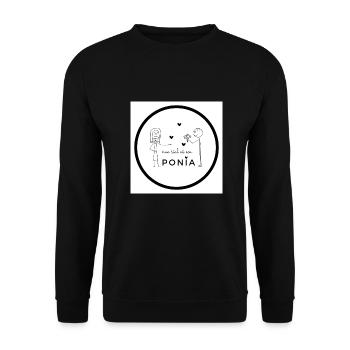 „Nuo šiol aš esu PONIA“ – Tobula dovana JAI - Unisex Pullover - Schwarz - Vorne - Alina (178cm) & Michal (187cm)