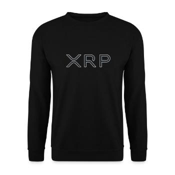 XRP Logo Vintage Bitcoin Quote Gift - Unisex Sweatshirt - black - Front - Alina (178cm) & Michal (187cm)