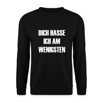 dich hasse ich am wenigsten - Unisex Pullover - Schwarz - Vorne - Alina (178cm) & Michal (187cm)