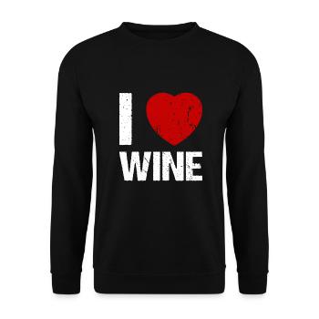I love Wine Weinliebhaber Wein - Unisex Pullover - Schwarz - Vorne - Alina (178cm) & Michal (187cm)