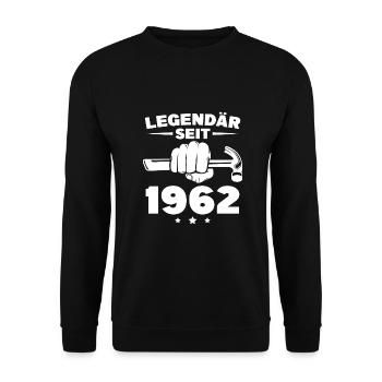 1962 Jahrgang Tischler 60. Geburtstag Geschenk - Unisex Pullover - Schwarz - Vorne - Alina (178cm) & Michal (187cm)