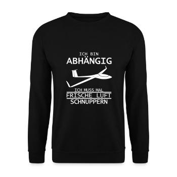 Abhängigkeit Segelflieger Segelflugzeug lustig - Unisex Pullover - Schwarz - Vorne - Alina (178cm) & Michal (187cm)
