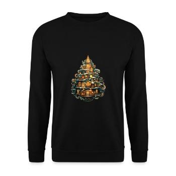 Christmas tree - Unisex Sweatshirt - black - Front - Alina (178cm) & Michal (187cm)