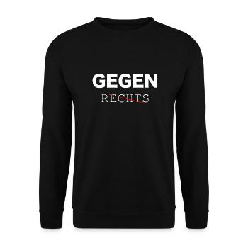 Gegen Rechts - nazis raus, links - Unisex Pullover - Schwarz - Vorne - Alina (178cm) & Michal (187cm)