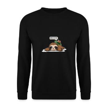 Sloth Turtle Snail Funny Sloth Cute Sloth - Unisex Pullover - Schwarz - Vorne - Alina (178cm) & Michal (187cm)