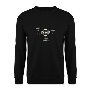 Problem Coffee Engineer Solution Sarcasm Funny - Unisex Pullover - Schwarz - Vorne - Alina (178cm) & Michal (187cm)