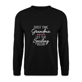 Grandma Let The Spoiling Begin Gift First Time - Sweat-shirt Unisexe - noir - Devant - Alina (178cm) & Michal (187cm)