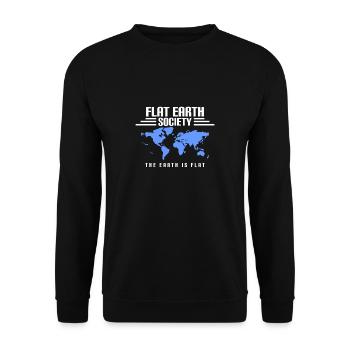 Flat Earth Society The Earth Is Flat Conspiracy - Unisex Pullover - Schwarz - Vorne - Alina (178cm) & Michal (187cm)