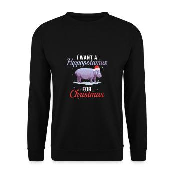 I Want A Hippopotamus for Christmas Baseball - Sweat-shirt Unisexe - noir - Devant - Alina (178cm) & Michal (187cm)