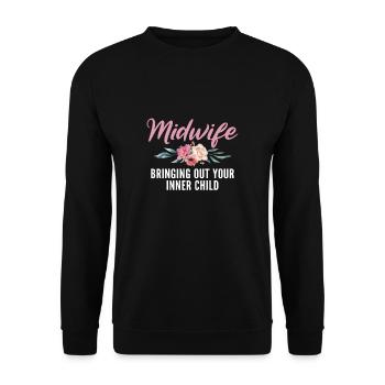 Bringing Out Your Inner Child Midwife Doula - Unisex Sweatshirt - black - Front - Alina (178cm) & Michal (187cm)