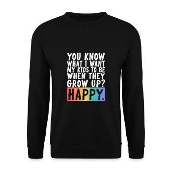 I Want My Kids To Be Happy Lgbtq+ Supportive - Sweat-shirt Unisexe - noir - Devant - Alina (178cm) & Michal (187cm)
