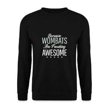 Awesome Wombats Funny Wombat - Unisex Sweatshirt - black - Front - Alina (178cm) & Michal (187cm)