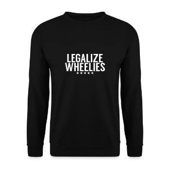 Legalize Wheelies Funny Motorcycle - Unisex Sweatshirt - black - Front - Alina (178cm) & Michal (187cm)