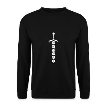 Polyhedral Dice Sword - Unisex Sweatshirt - black - Front - Alina (178cm) & Michal (187cm)