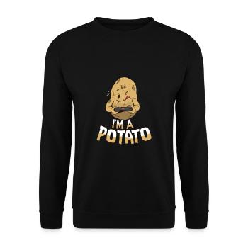 I'M A Potato Funny Potato Gamer Food Humor - Unisex Sweatshirt - black - Front - Alina (178cm) & Michal (187cm)