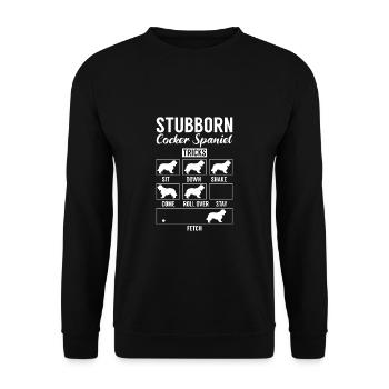Cocker têtus Spaniel Ticks Propriétaire de chien - Sweat-shirt Unisexe - noir - Devant - Alina (178cm) & Michal (187cm)
