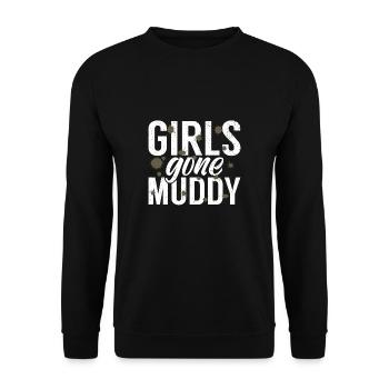 Girls Gone Muddy Mud Running Muddy Quad Biker - Unisex Pullover - Schwarz - Vorne - Alina (178cm) & Michal (187cm)