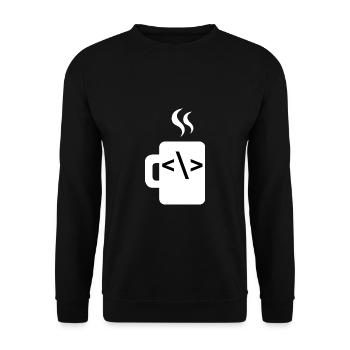 JavaScript Code Developer Developer Coffee Java - Sweat-shirt Unisexe - noir - Devant - Alina (178cm) & Michal (187cm)
