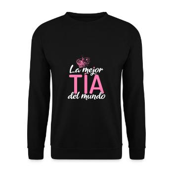 La Mejor Tía Del Mundo - Unisex Pullover - Schwarz - Vorne - Alina (178cm) & Michal (187cm)