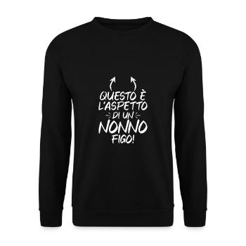 Questo e L'Aspetto Di Un Nonno Figo - Unisex Pullover - Schwarz - Vorne - Alina (178cm) & Michal (187cm)