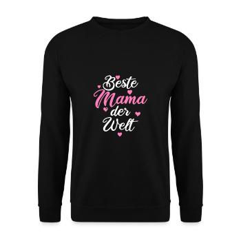 Beste Mama Der Welt Beste Mama Aller Zeiten - Unisex Pullover - Schwarz - Vorne - Alina (178cm) & Michal (187cm)