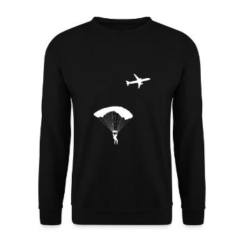 Fallschirmspringen Fallschirmspringen - Unisex Pullover - Schwarz - Vorne - Alina (178cm) & Michal (187cm)