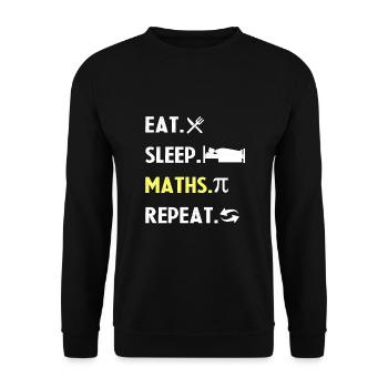 Eat Sleep Math Repeat - Unisex Sweatshirt - black - Front - Alina (178cm) & Michal (187cm)