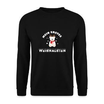Mein erstes Weihnachten mit süßem Bären - Unisex Pullover - Schwarz - Vorne - Alina (178cm) & Michal (187cm)