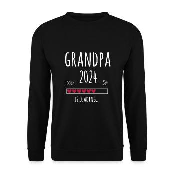 werdender Opa 2024 Schwanger Baby Geschenk - Unisex Pullover - Schwarz - Vorne - Alina (178cm) & Michal (187cm)