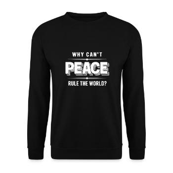 Strong Message Shirt – Love, Peace, Harmony - Unisex Sweatshirt - black - Front - Alina (178cm) & Michal (187cm)
