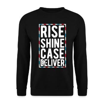 Briefträger Und Paket-Zusteller Für Postboten - Unisex Pullover - Schwarz - Vorne - Alina (178cm) & Michal (187cm)