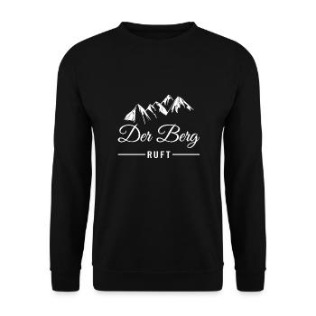 Der Berg ruft Bergsport - Unisex Pullover - Schwarz - Vorne - Alina (178cm) & Michal (187cm)